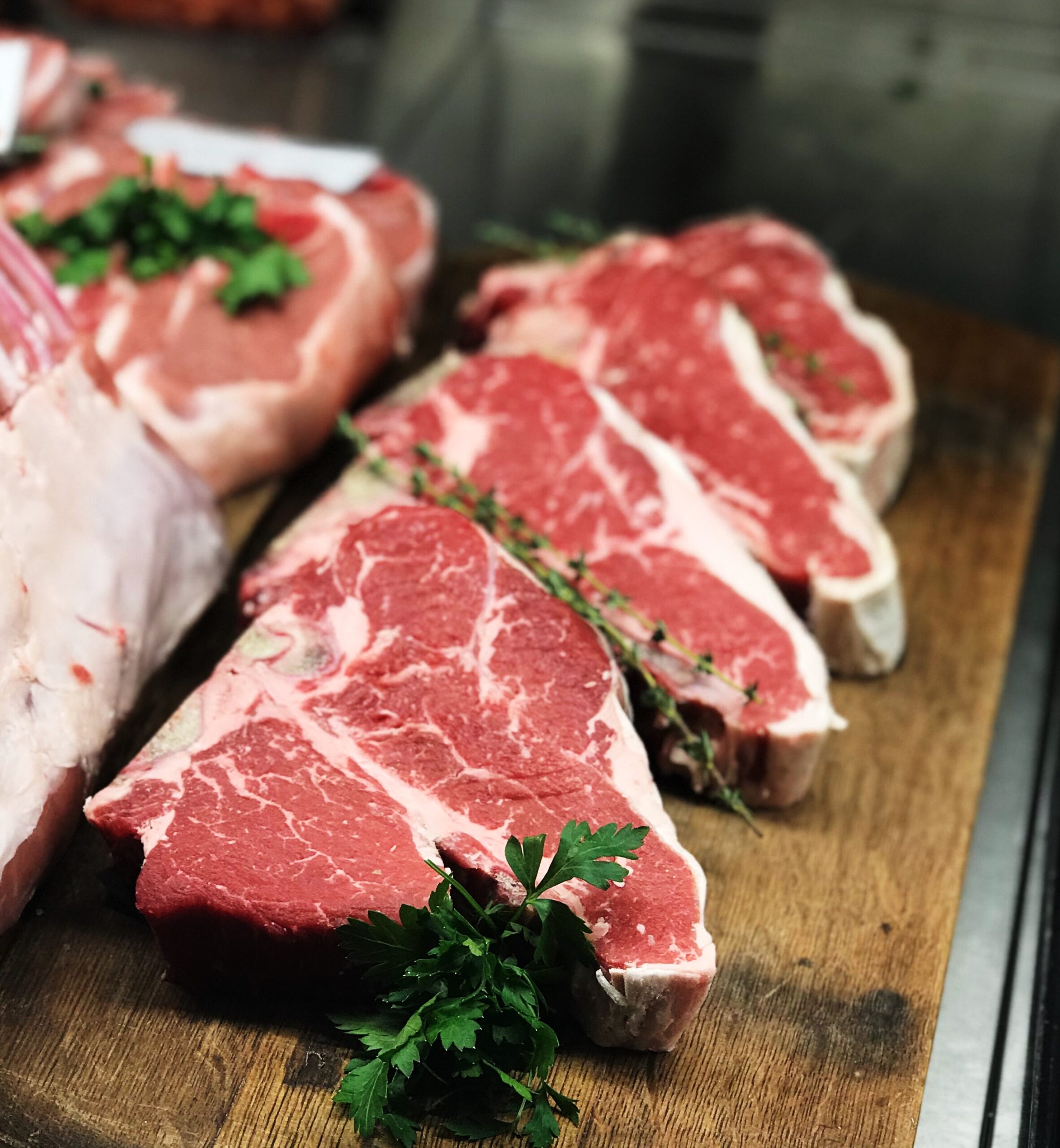 T-bone steaks Heatherlea's butcher shop in Caledon.