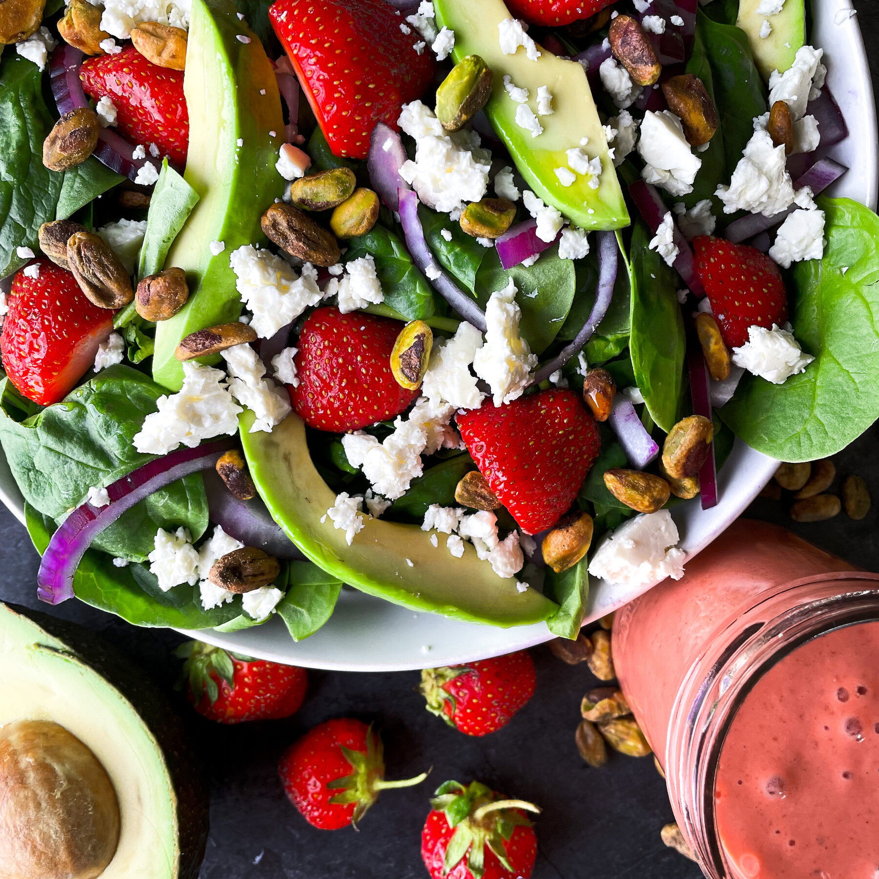 Strawberry Spinach Salad with Strawberry Lime Vinaigrette