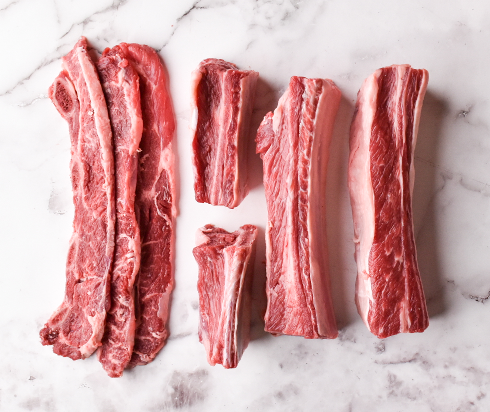 Short ribs cut from the chuck area