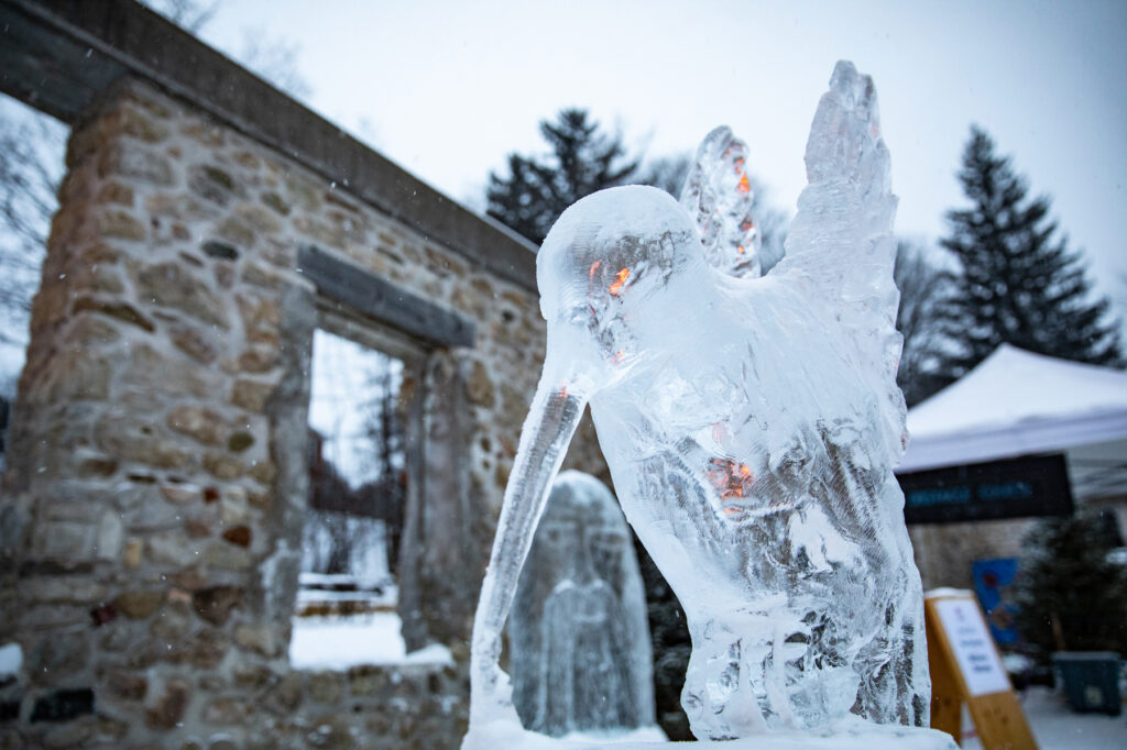 Ice sculpture at the Fire and Ice Festival in Alton, Ontario