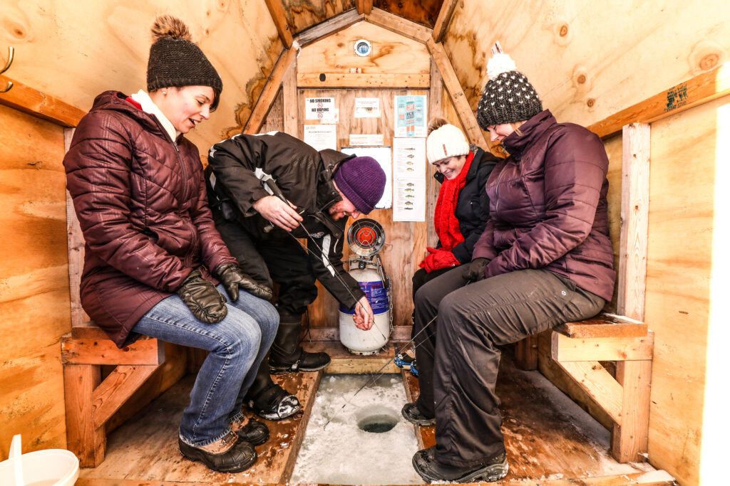 Winter Activity of Ice Fishing at Island Lake Conservation Area