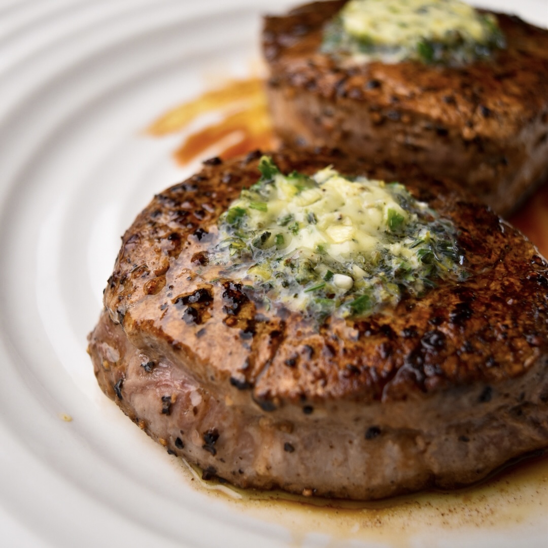 Pan-Seared Tenderloin Steak with Lemon Thyme Butter