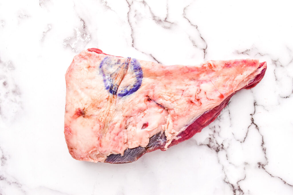 Fat cap on an untrimmed tri tip