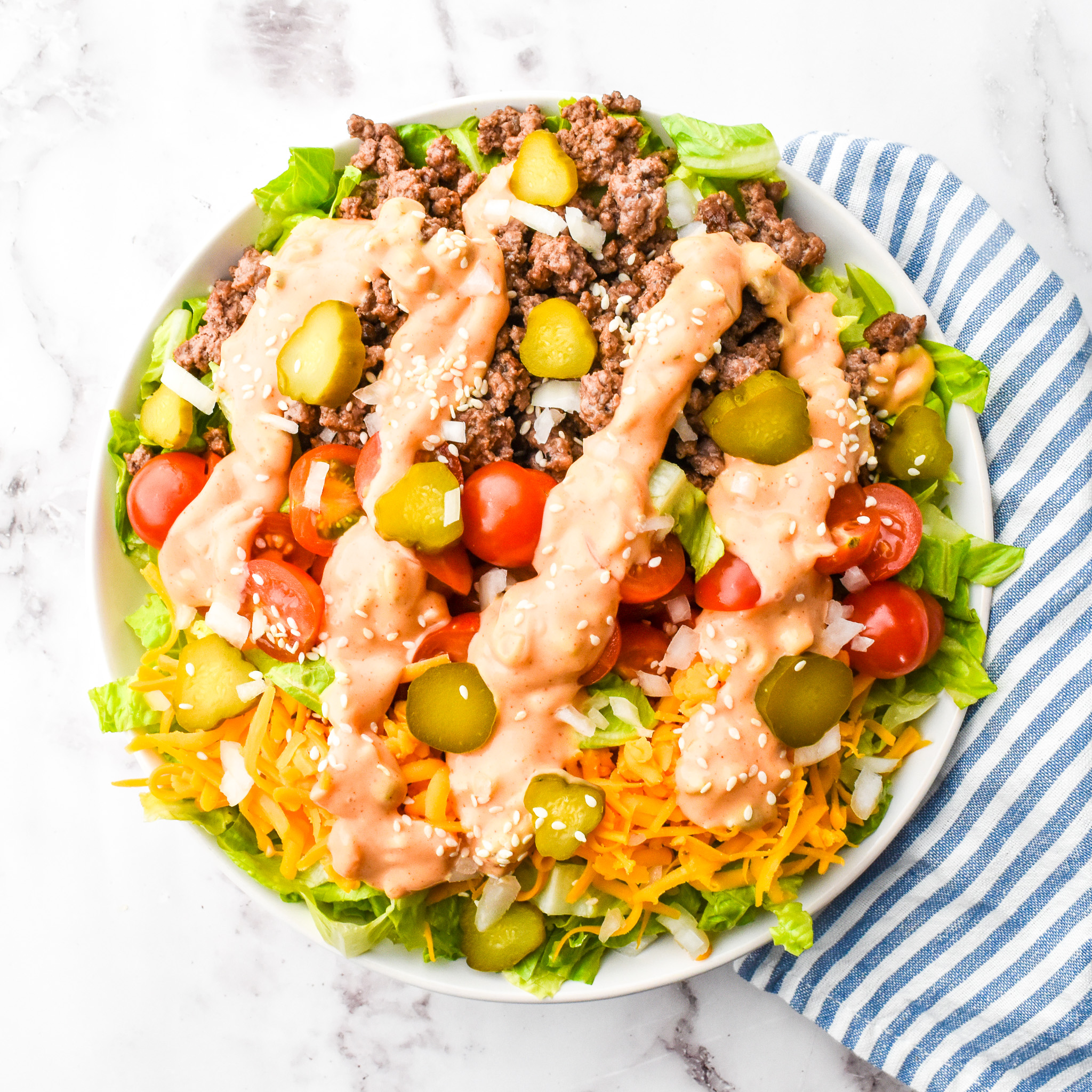 Cheeseburger Salad AKA Big Mac Burger