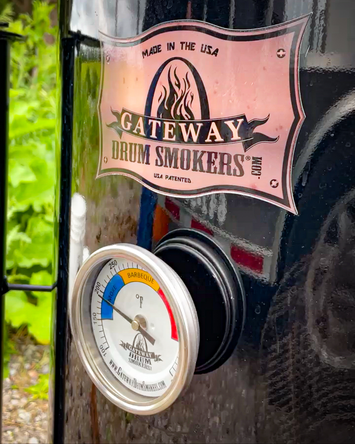 A Gateway Drum Smoker heating up for the Verified Angus BBQ Competition.